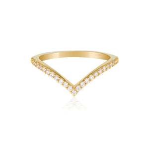 Gold Georgini Cz V Ring