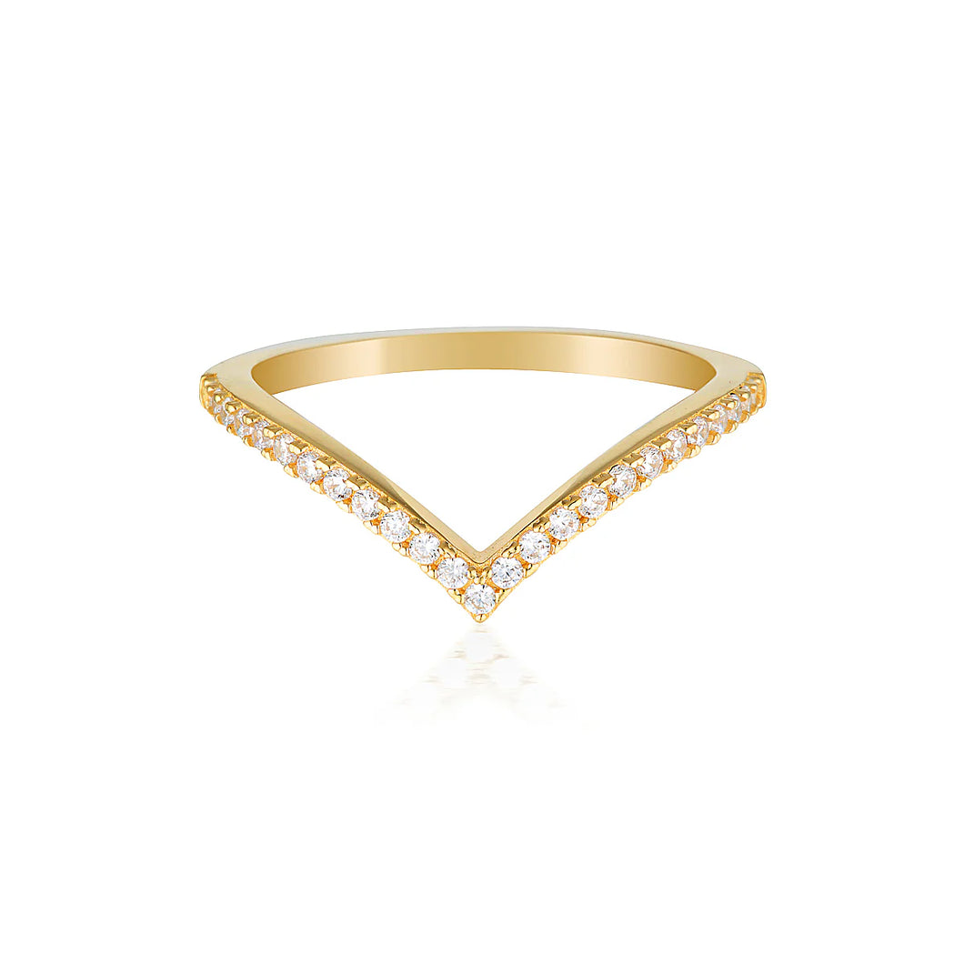 Gold Georgini Cz V Ring