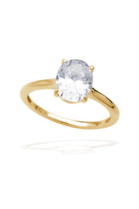 Gold Elipse Oval Ring