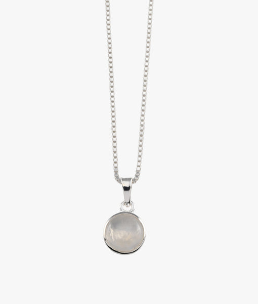 Moonstone Round Necklace On Box Chain