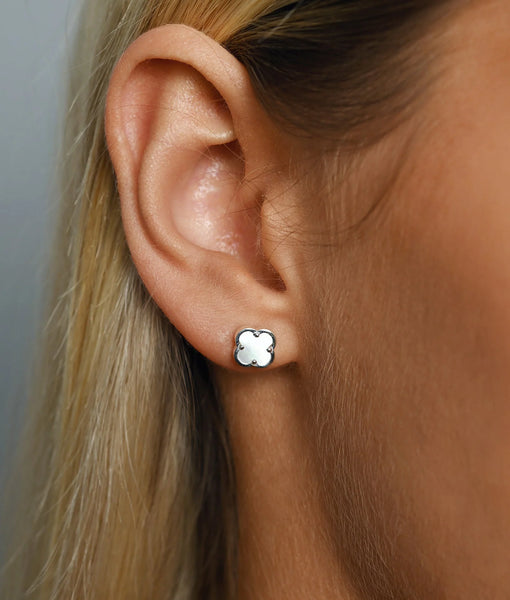Mother Of Pearl Petite Clover Earrings