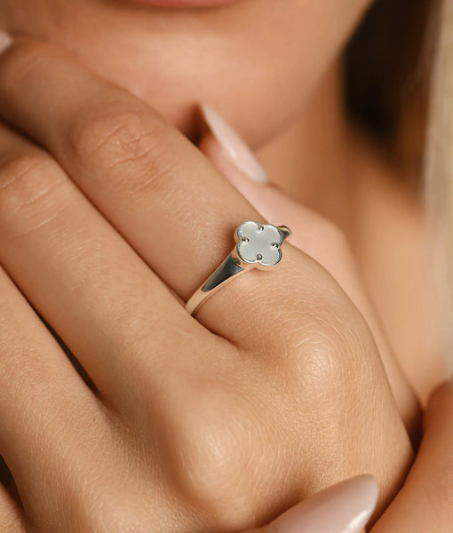 Mother Of Pearl Clover Ring