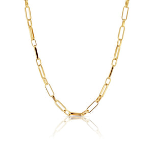 Silver Filled Square Paperclip Link Necklace
