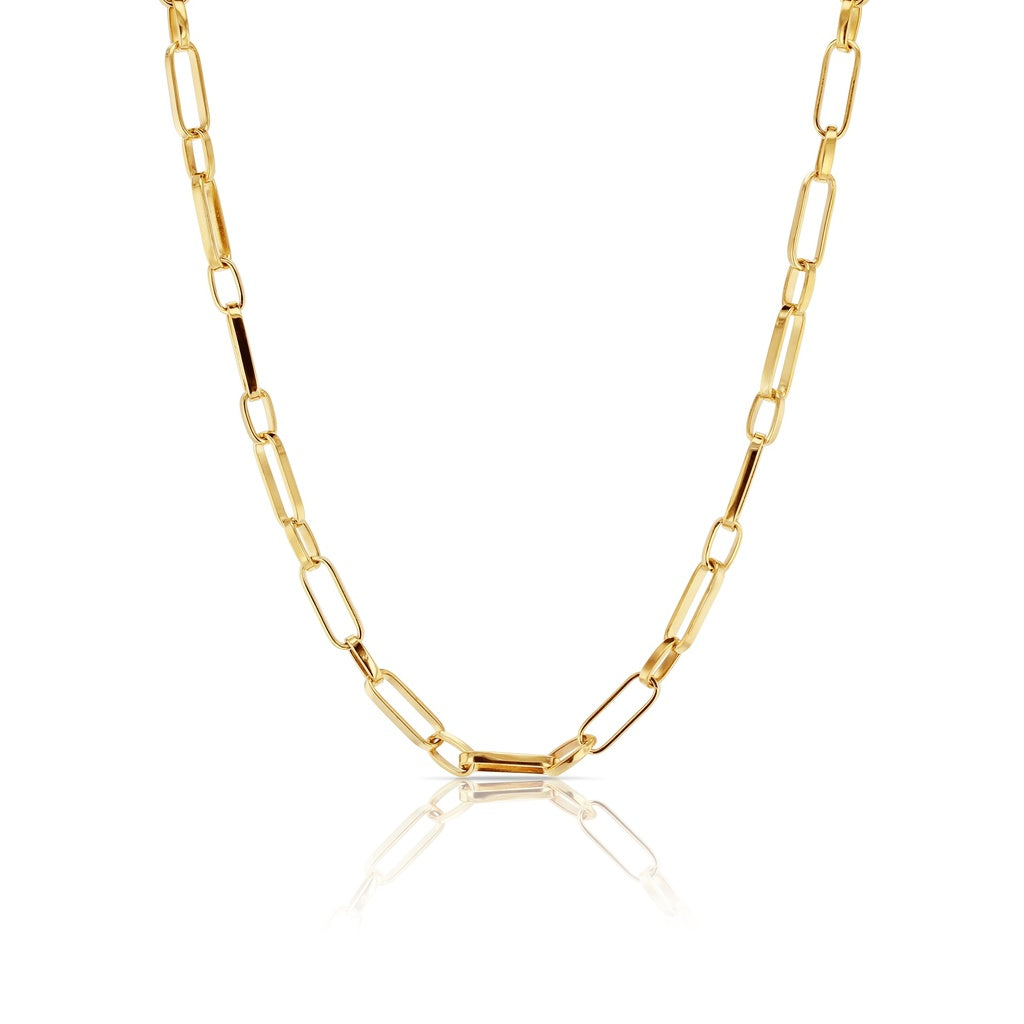 Silver Filled Square Paperclip Link Necklace