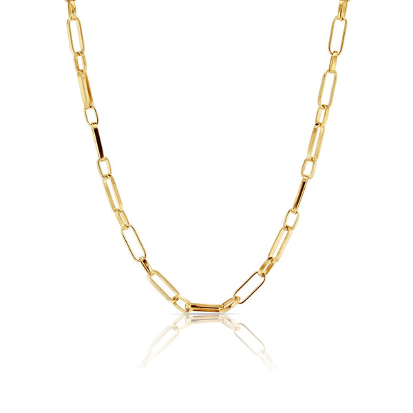 Silver Filled Square Paperclip Link Necklace