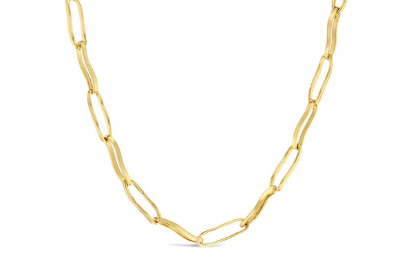 Silver Filled Wave Link Necklace