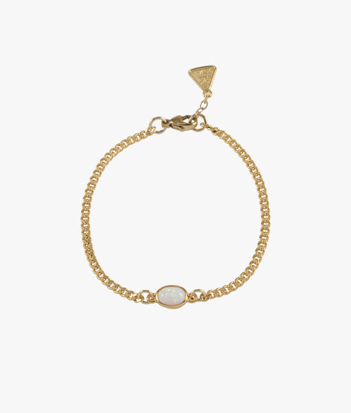 White Oval Czelline Opal Bracelet