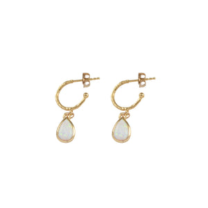 Hammered Hoops With Pear Czelline opal