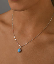 Load image into Gallery viewer, Round Blue Czelline Opal On Box Chain
