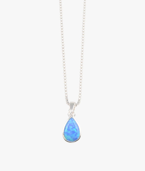 Blue Pear Czelline Opal Necklace