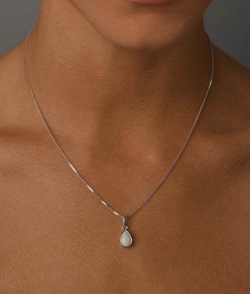 White Pear Czelline Opal Necklace