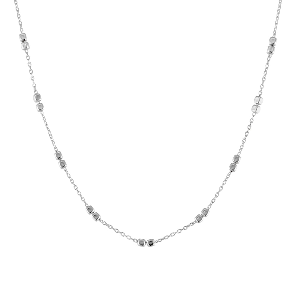 Double Cube Bead & Chain Necklace