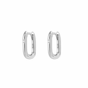 Paper Clip Earrings With CZ Stone