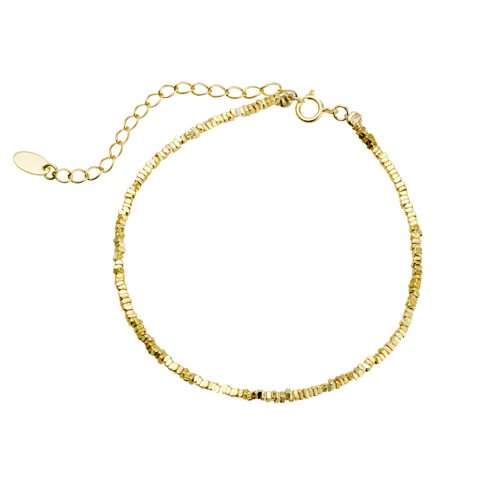 Gold Cube Beaded Bracelet