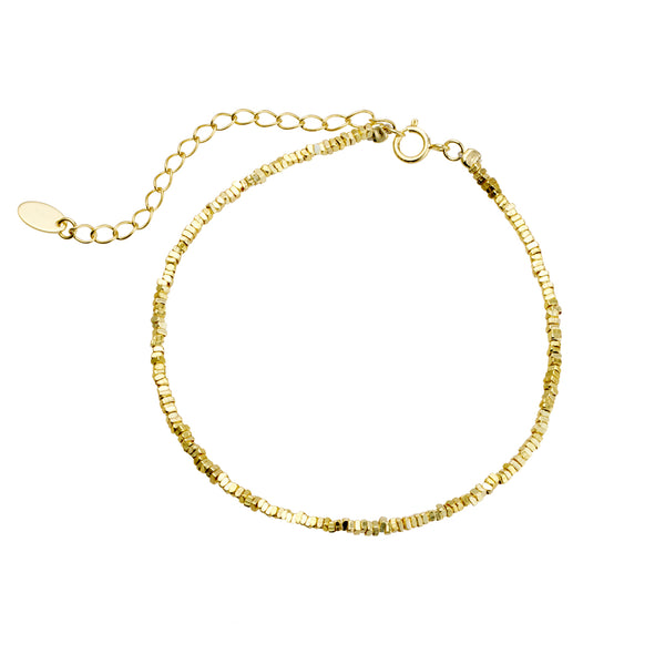 Gold Cube Beaded Bracelet