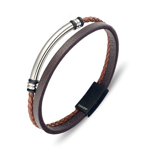 Brown Double Leather Bracelet