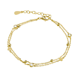 Petite Gold Cz Double Layer Bracelet