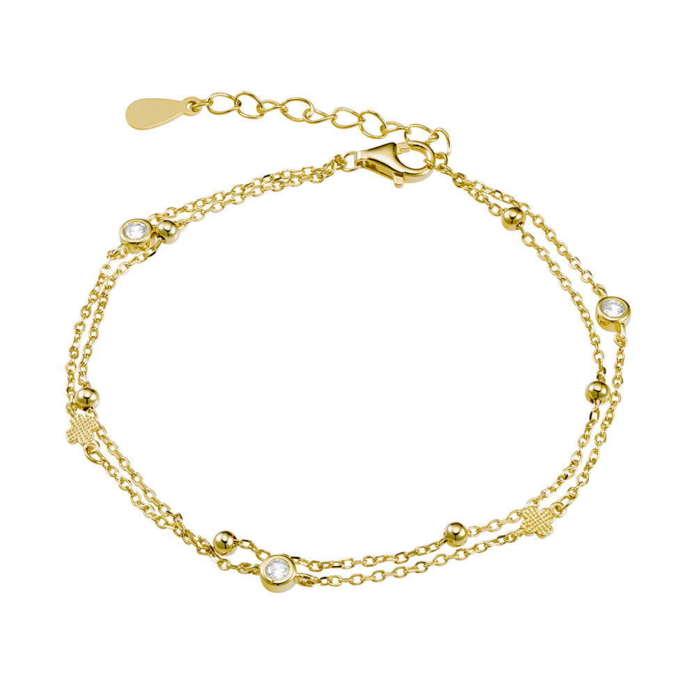 Petite Gold Cz Double Layer Bracelet