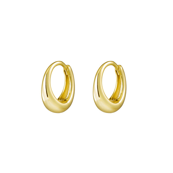 Gold Petite Concave Huggie Earrings