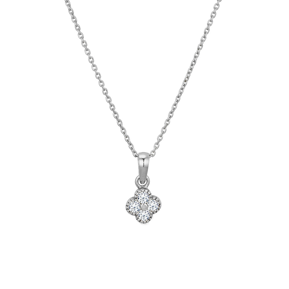 Petite Cz Flower Necklace