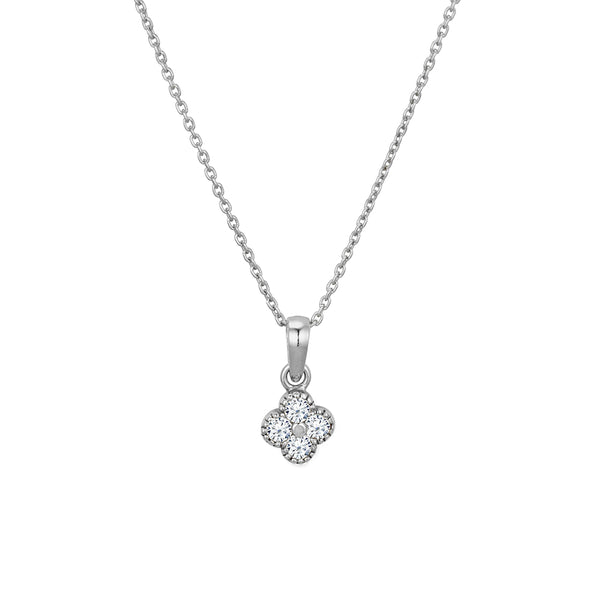 Petite Cz Flower Necklace