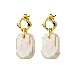 Gold Fancy Drop Pearl Earrings