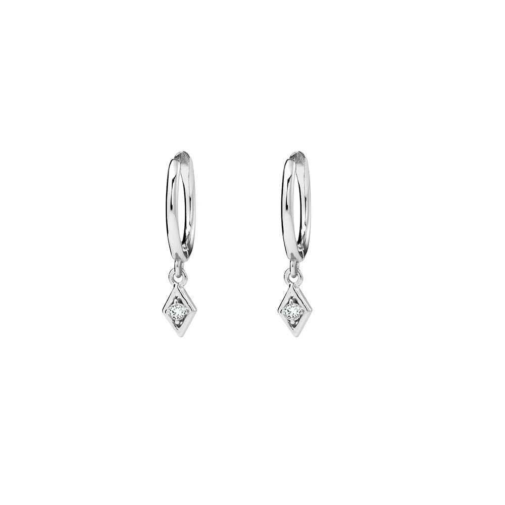 Tiny Cz Charm Huggie Earrings