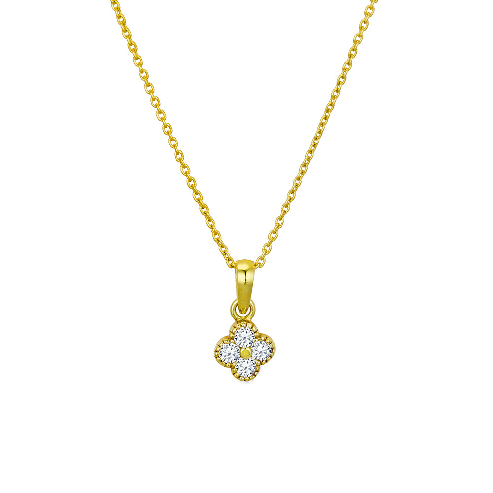 Petite Flower Cz Necklace
