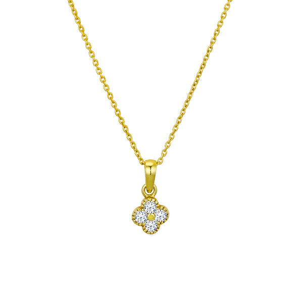 Petite Flower Cz Necklace