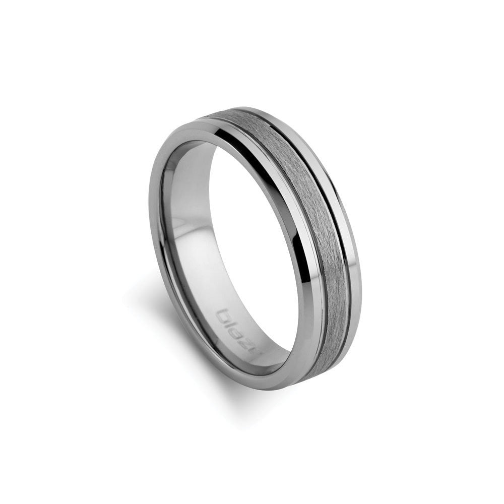 Tungsten Men’s Ring With Brushed & Shiny Finish