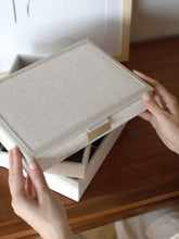Load image into Gallery viewer, Oatmeal &amp; Linen Classic Jewellery Box
