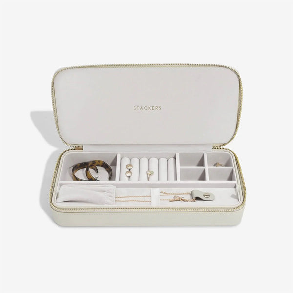 Oatmeal Sleek Necklace Travel Jewellery Box