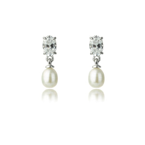 Whitsundays Cz & Pearl Drop Earrings