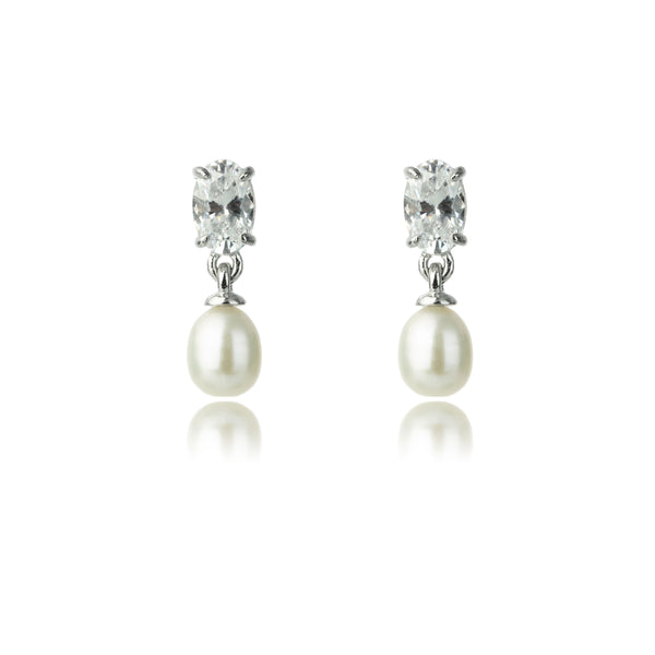 Whitsundays Cz & Pearl Drop Earrings