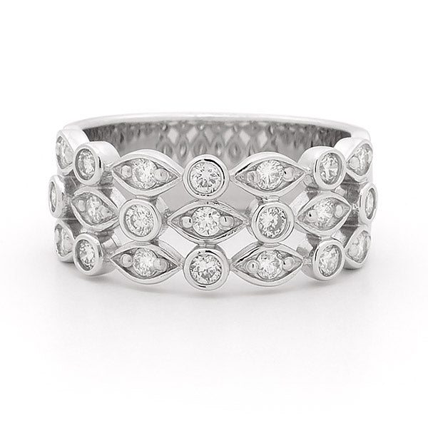 Wide Diamond Detailed Ring