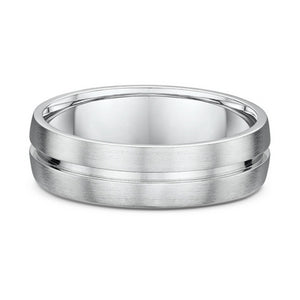 Brushed White Gold Gents Ring