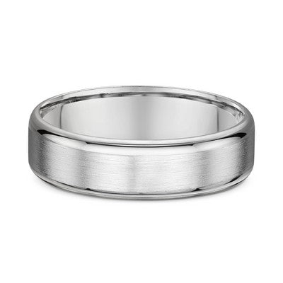 Brushed White Gold Gents Ring