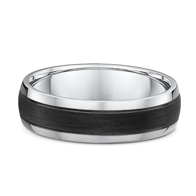 Sterling Silver & Carbon Fibre Gents Ring