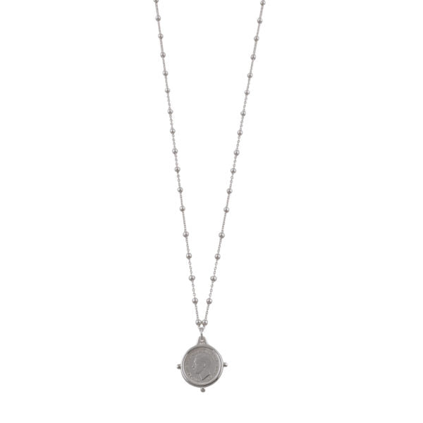 Rosario Necklace with Compass Silver