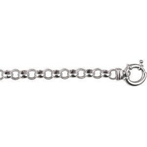 Silver Round Belcher Bracelet with Euro Bolt Clasp