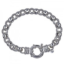 Load image into Gallery viewer, Silver Round Belcher Bracelet with Euro Bolt Clasp
