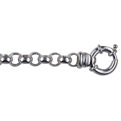 Silver Round Belcher Bracelet with Euro Bolt Clasp