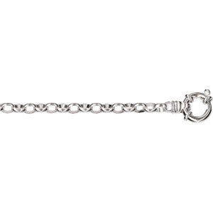 Silver Oval Belcher Bracelet with Euro Bolt Clasp