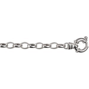 Silver Oval Belcher Bracelet with Euro Bolt Clasp