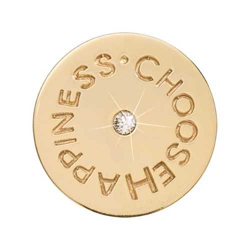 Nikki Lissoni Choose Happiness Gold Plate 23mm Small Coin