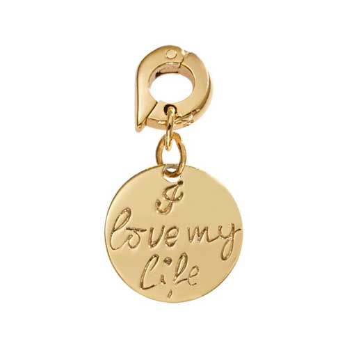 Nikki Lissoni Gold Plate 'I Love My Life' Charm