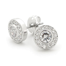 Load image into Gallery viewer, White CZ Round Earrings
