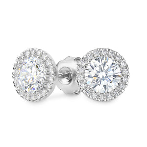 Yoyo CZ Halo Stud Earrings