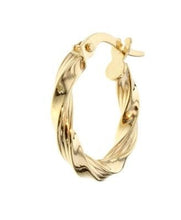 Load image into Gallery viewer, Gold Twist Hoop Earrings
