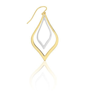 Two Tone Lantern Style Teardrop Earrings